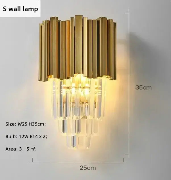 Decorbites golden luxury led crystal chandelier living room light