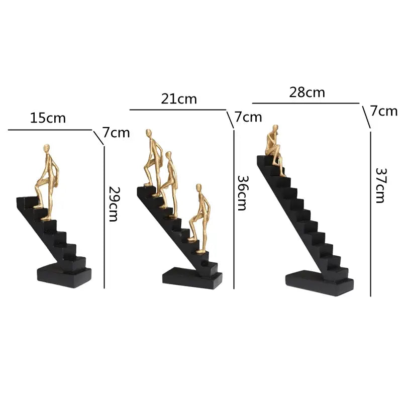 DecorBites™ Golden Man Climber Staircase Abstract Sculpture Home Decor Ornaments