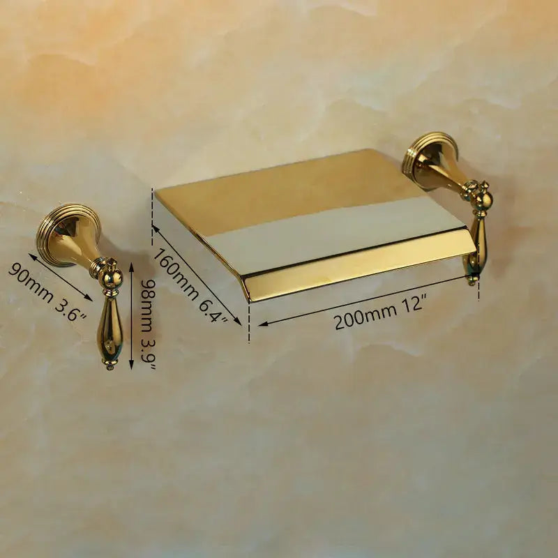 Decorbites golden plated ornate tray toilet paper holder bathroom