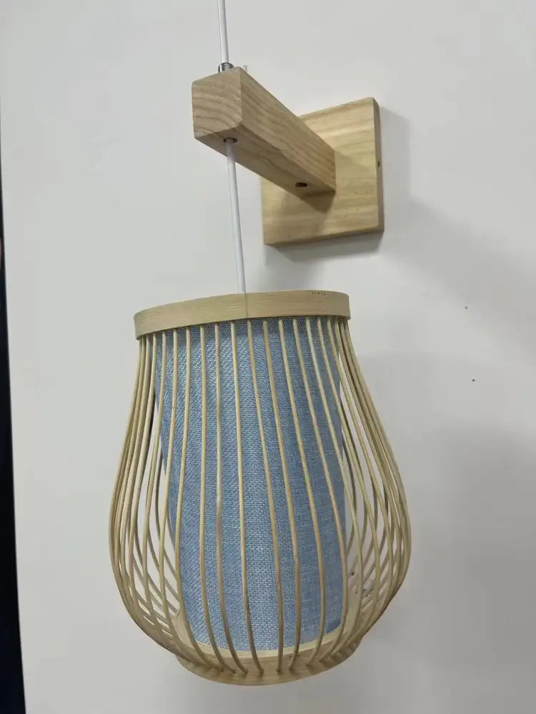 Boho natural bamboo pendant ceiling light dining room woven lamp