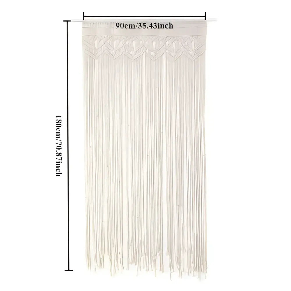 Boho cream macrame door curtain wall hanging for living room