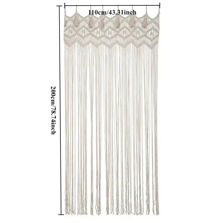 Boho cream macrame door curtain wall hanging for living room