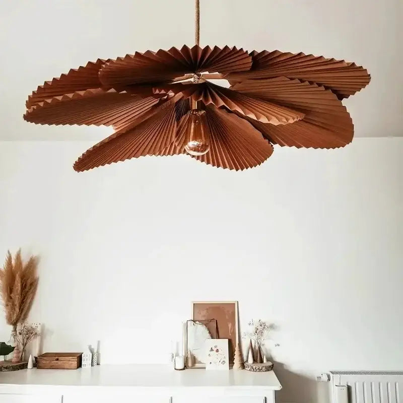 Decorbites handmade floral chandelier brown wooden dining room light