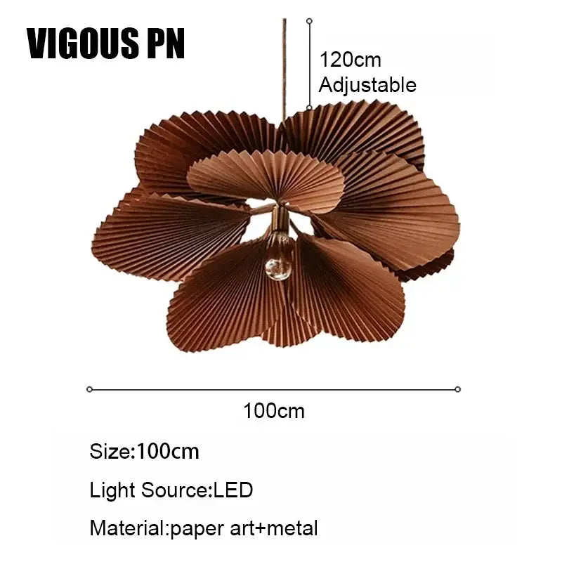 Decorbites handmade floral chandelier brown wooden dining room light