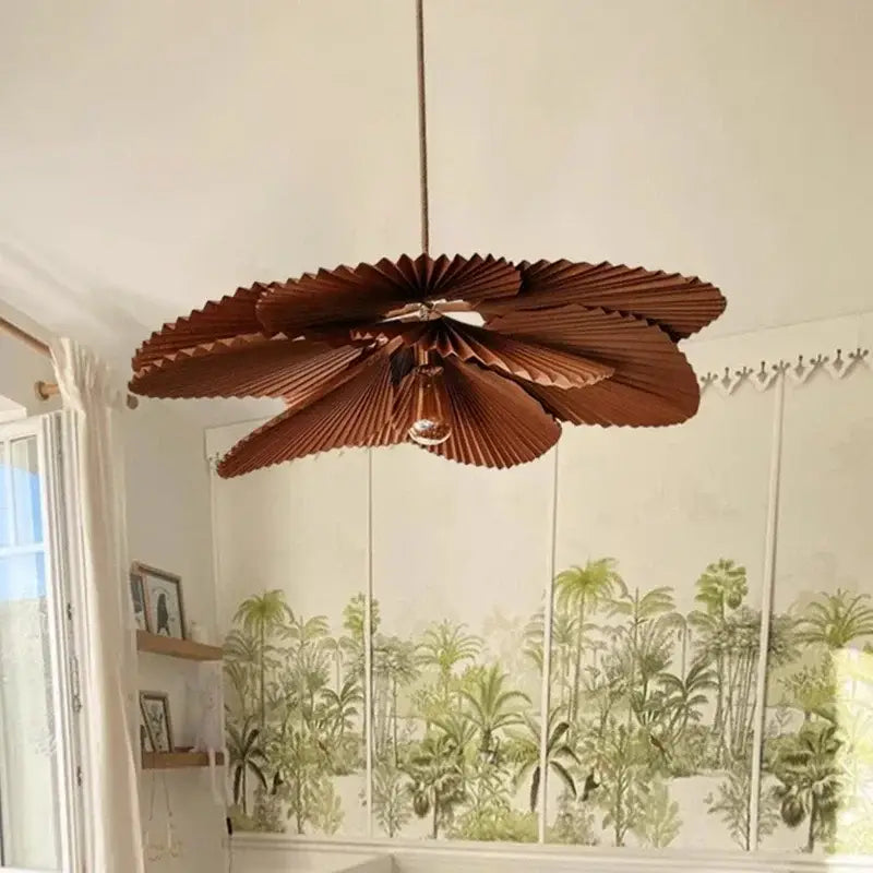 Decorbites handmade floral chandelier brown wooden dining room light