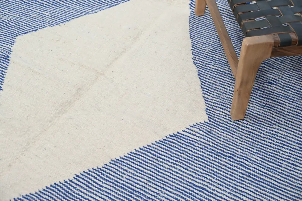 Handmade gray & cream geometric azilal rug 306x177cm living room decor
