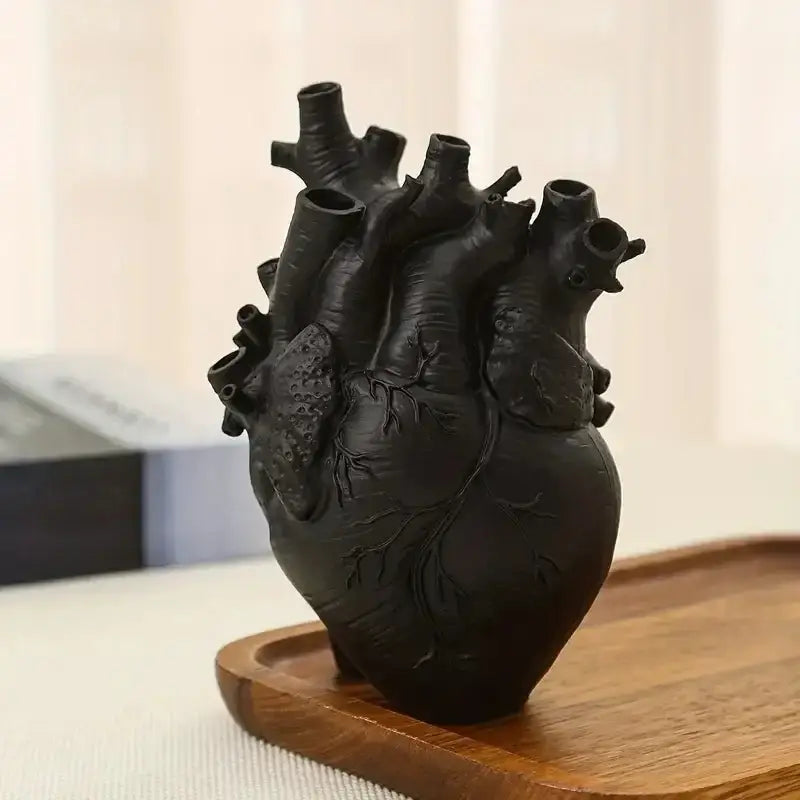 Anatomical heart shape resin vase living room decor