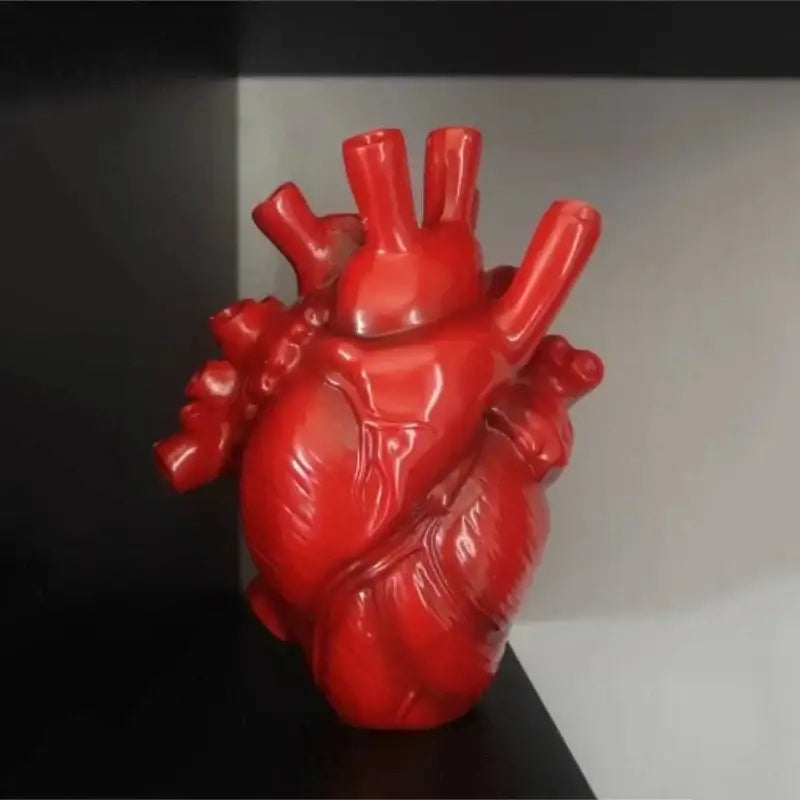 Anatomical heart shape resin vase set living room decor