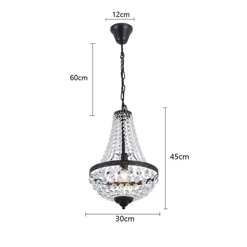 Decorbites iron art crystal chandelier dining room black metal light