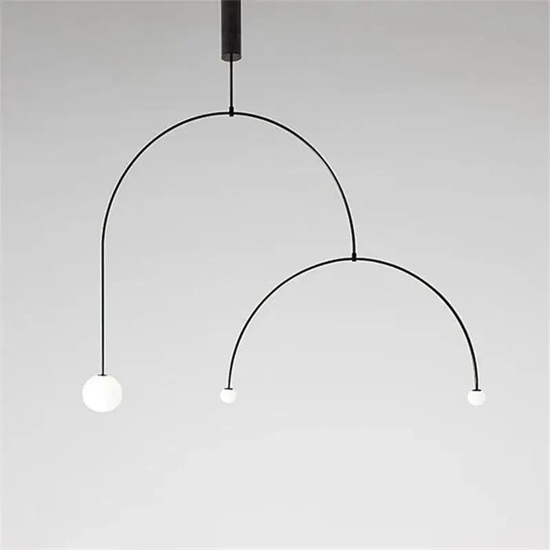 Decorbites iron balance black three bulb chandelier living room light