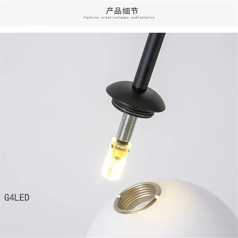 Decorbites iron balance black three bulb chandelier living room light