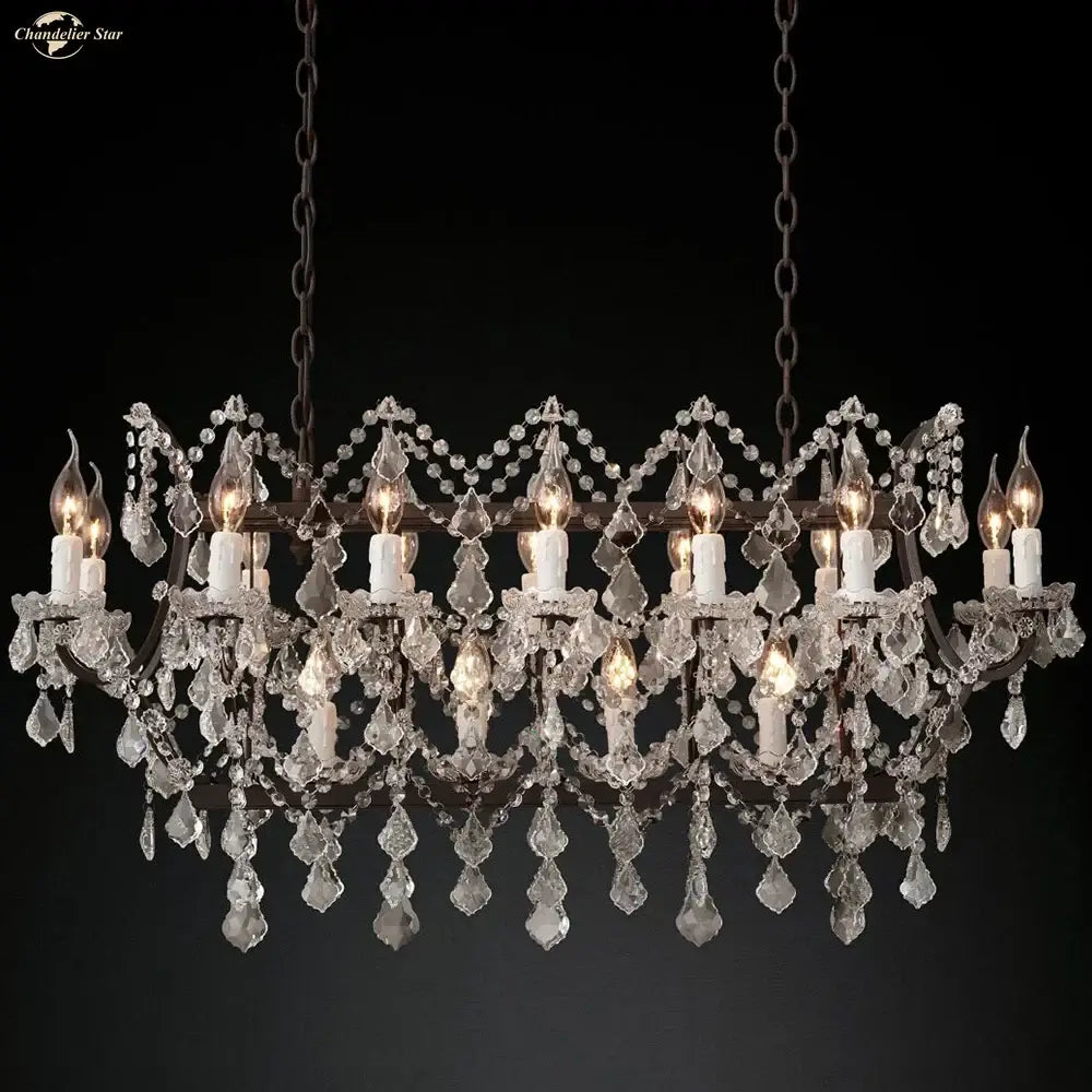 Decorbites iron crystal led chandelier kitchen candle style light