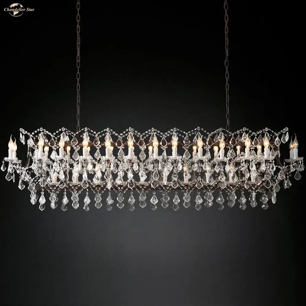 Decorbites iron crystal led chandelier kitchen candle style light