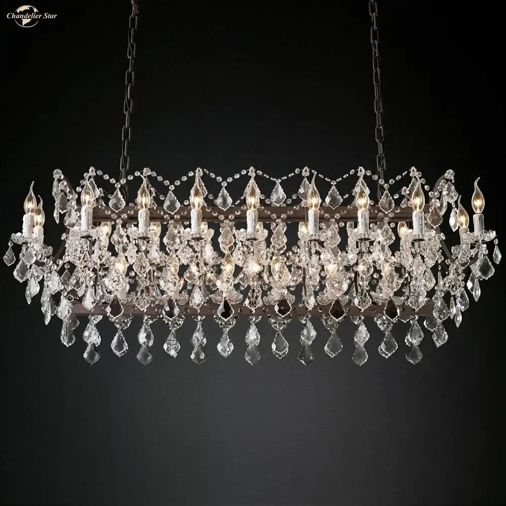 Decorbites iron crystal led chandelier kitchen candle style light