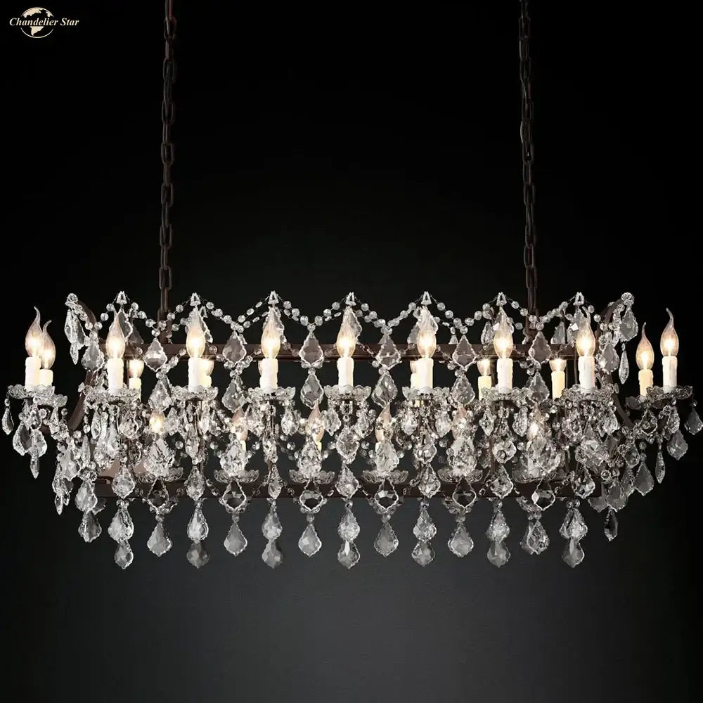 Decorbites iron crystal led chandelier kitchen candle style light