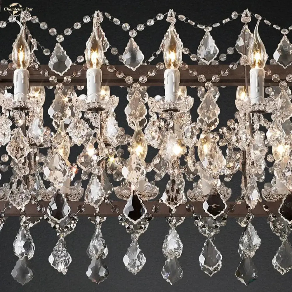 Decorbites iron crystal led chandelier kitchen candle style light