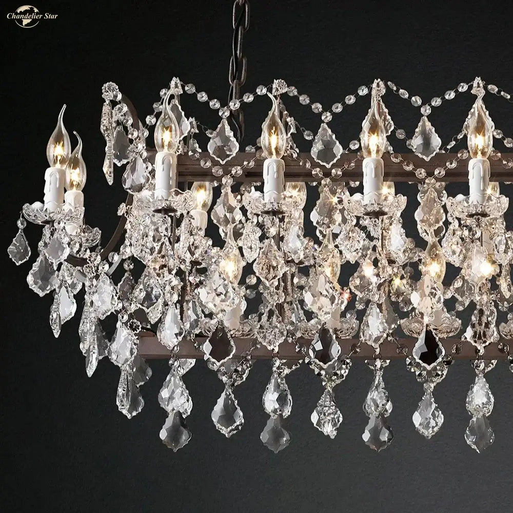 Decorbites iron crystal led chandelier kitchen candle style light