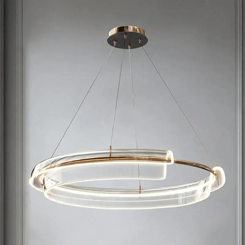 Decorbites italian minimalist gold double ring chandelier living room
