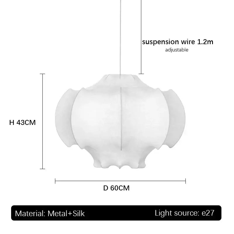 Decorbites italian silk layered pendant light for the dining room