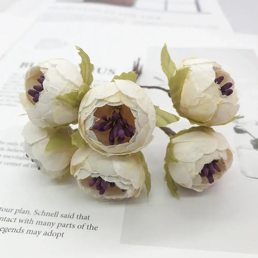 Decorbites ivory flower cherry stamen berries wedding decor living room