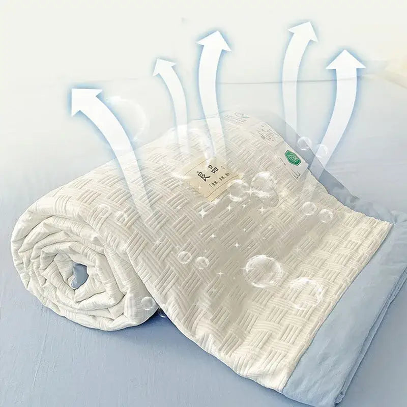 Decorbites jacquard summer cool blanket white & green bedroom quilt