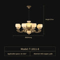Decorbites jade chandelier bronze living room multi tier glass lamp