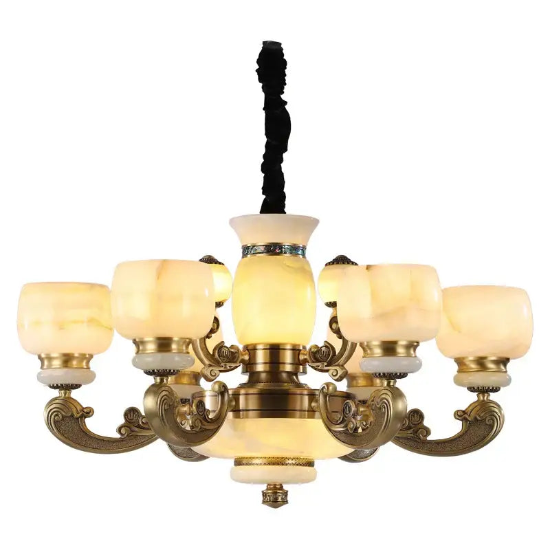 Decorbites jade chandelier bronze living room multi tier glass lamp