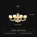 Decorbites jade copper chandelier for living room with opal glass shades