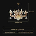 Decorbites jade crystal chandelier gold living room lamp
