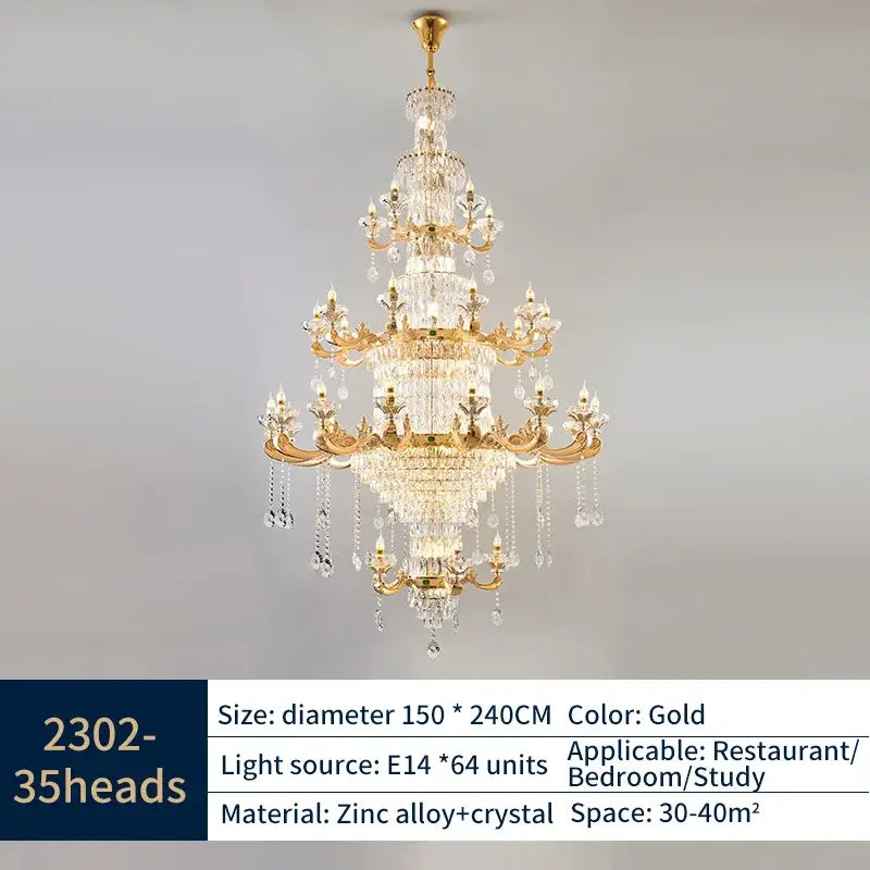 Decorbites jade crystal chandelier gold living room lamp