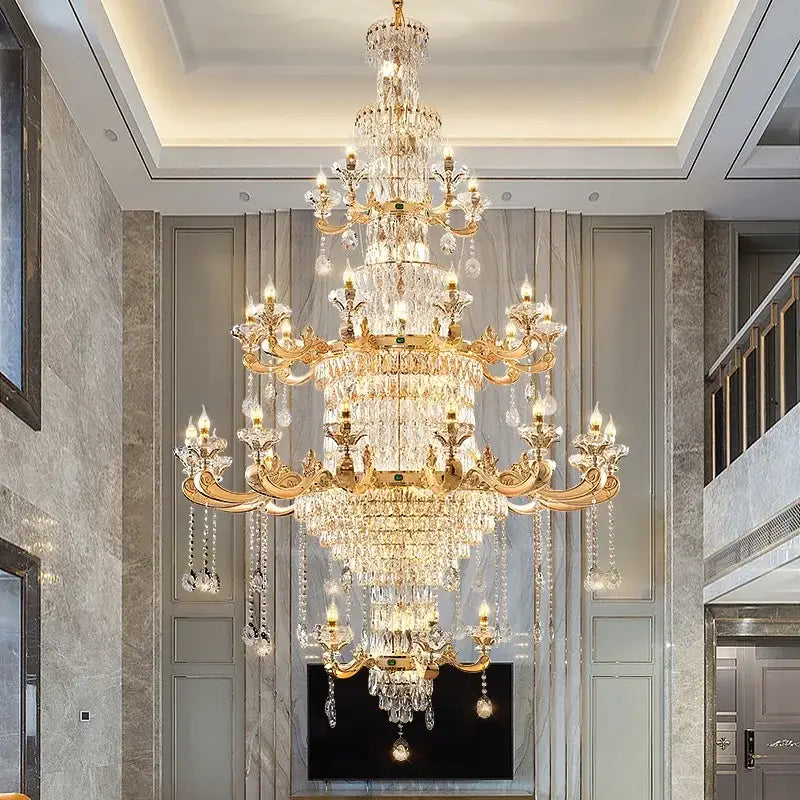 Decorbites jade crystal chandelier gold living room lamp