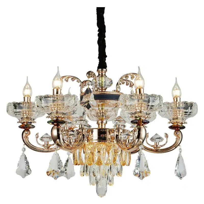 Decorbites jade crystal chandelier gold living room lamp