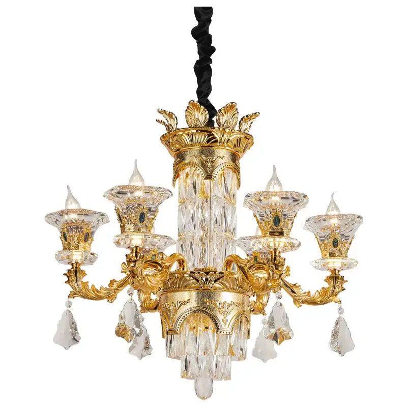 Decorbites jade crystal chandelier gold living room lighting