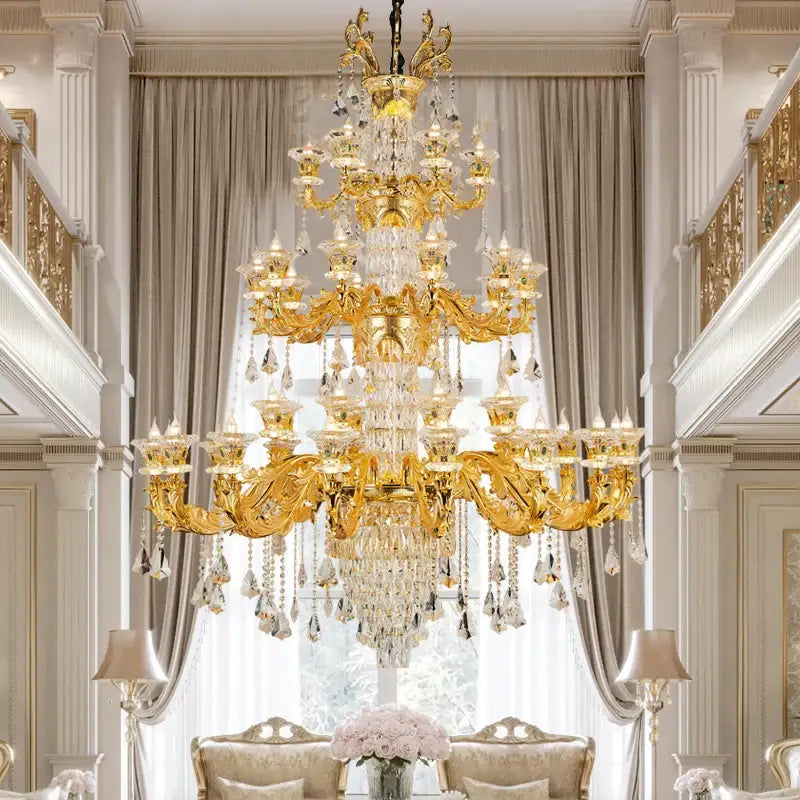 Decorbites jade crystal chandelier gold living room lighting