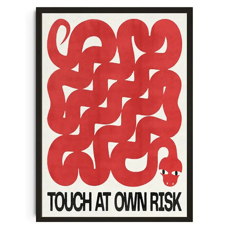Abstract red snake koi cat abstract canvas art living room decor