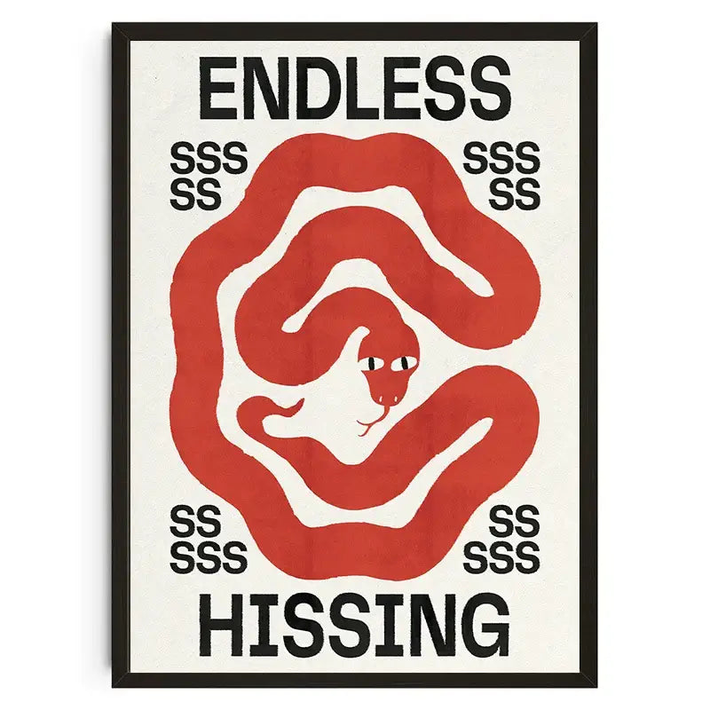 Abstract orange & white koi cat wall art living room framed decor