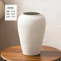 Japanese minimalist hydroponic vase set white ribbed ceramic dining room