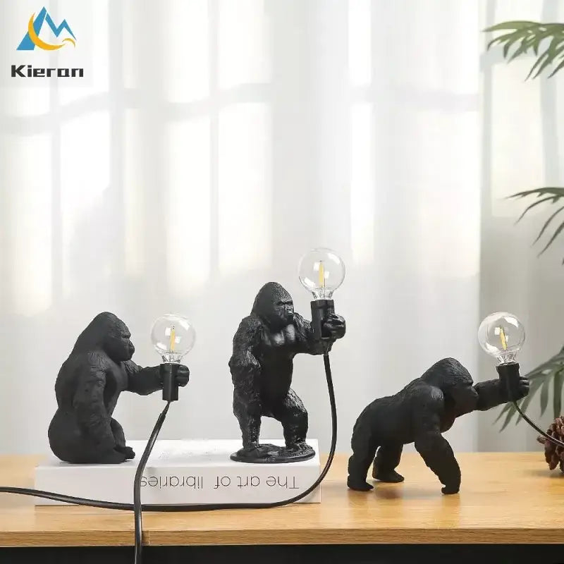 Decorbites king kong led desk lamp black resin living room light
