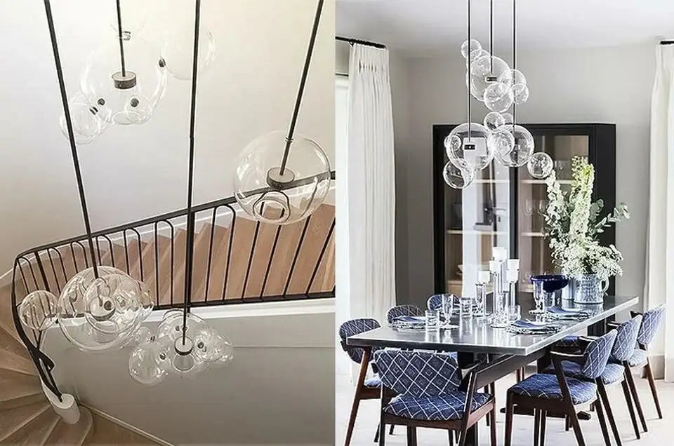 Modern led bubble ball chandelier for dining room decor