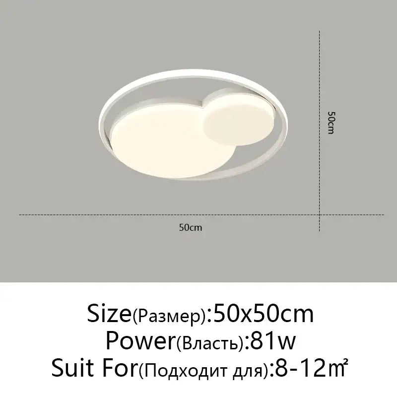 Modern white rectangular led ceiling lights for bedroom