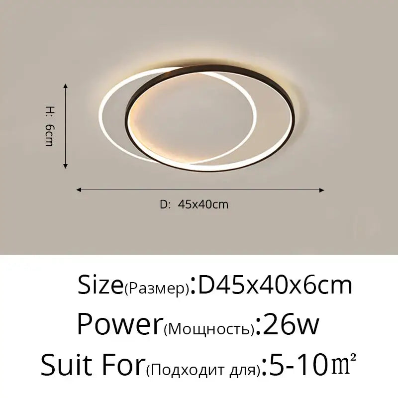 Modern minimalist black & white led ceiling lights for living room