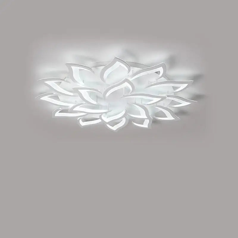 Modern white floral led ceiling lights for dining room petal design