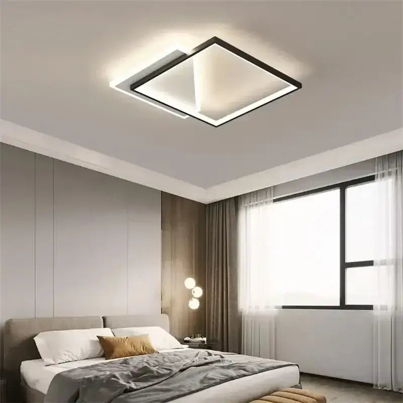 Modern minimalist white & black led ceiling lights living room