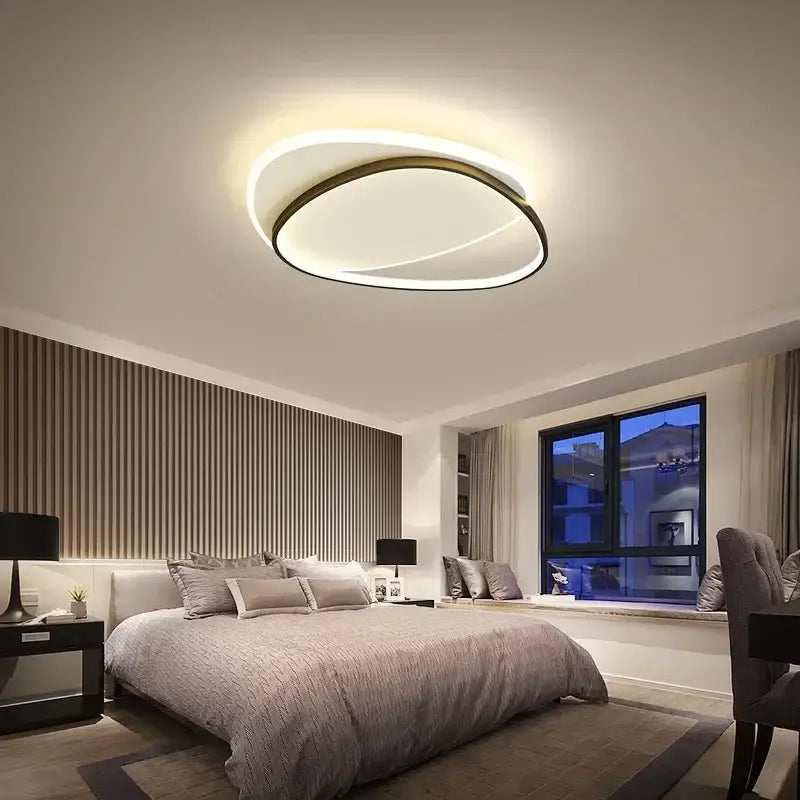 Modern minimalist white & black led ceiling lights living room