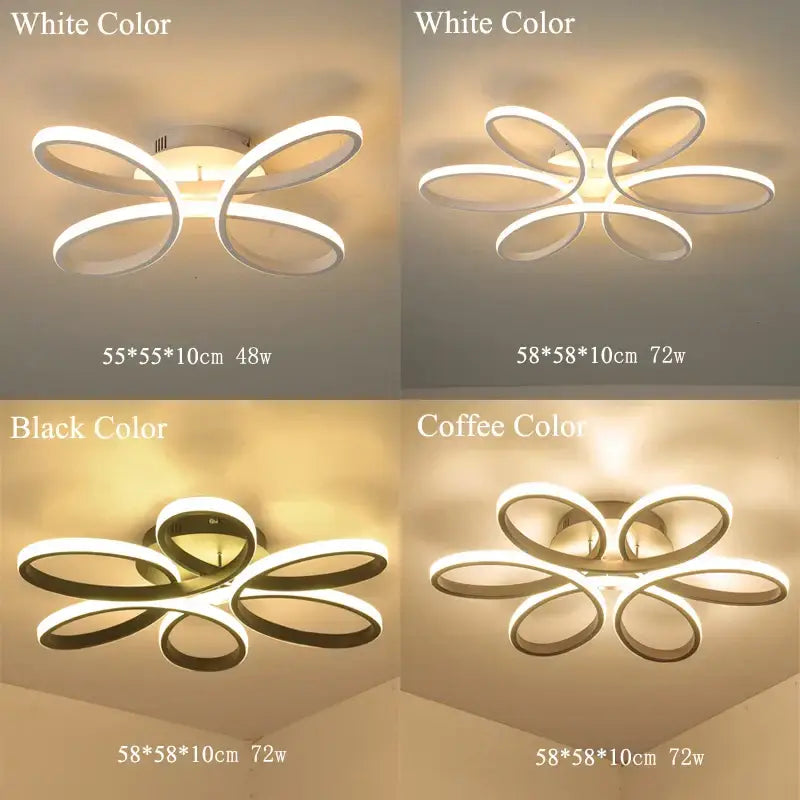 Modern gold flower led ceiling lights for living room