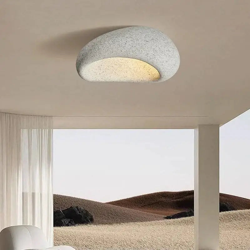 Modern off white shell led ceiling lights bedroom warm glow
