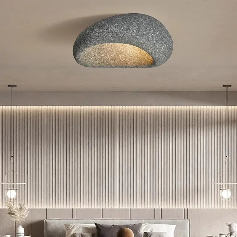 Modern off white shell led ceiling lights bedroom warm glow