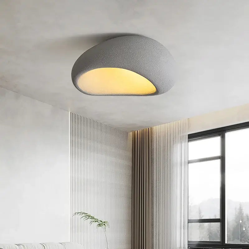 Modern off white shell led ceiling lights bedroom warm glow