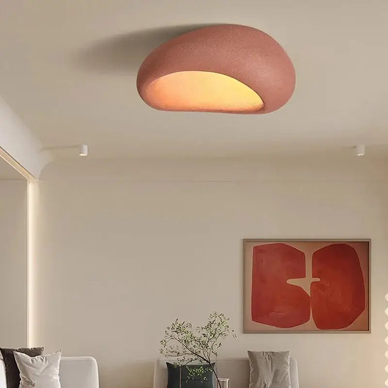 Modern off white shell led ceiling lights bedroom warm glow