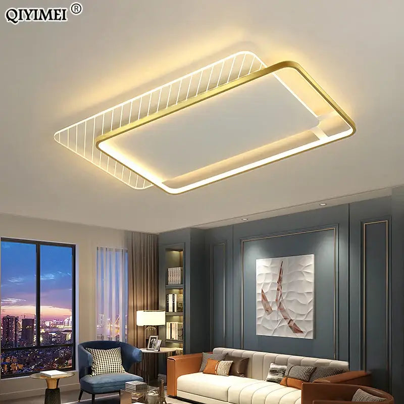 Modern rectangular gold decorbites led ceiling lights for living room